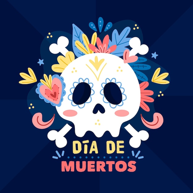 Fond De Dia De Muertos Dessiné à La Main