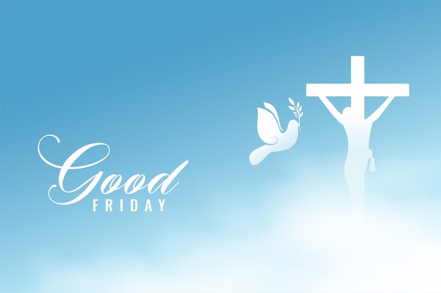 Fond divin du vendredi saint avec croix et oiseau colombe de la paix