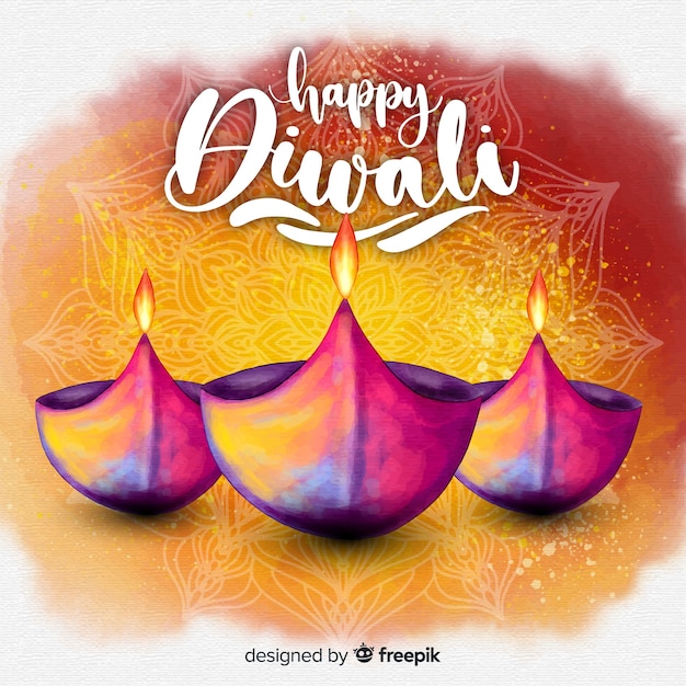 Fond De Diwali Aquarelle Originale