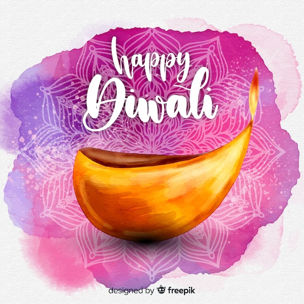 Fond De Diwali Aquarelle Originale