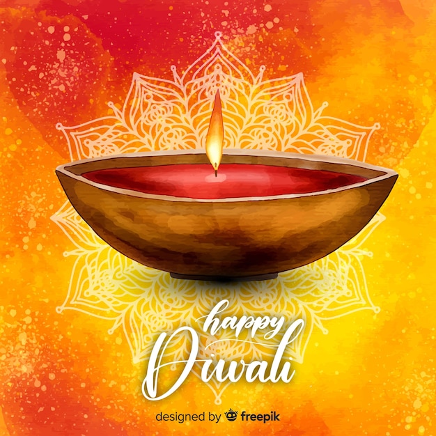 Fond De Diwali Aquarelle Originale