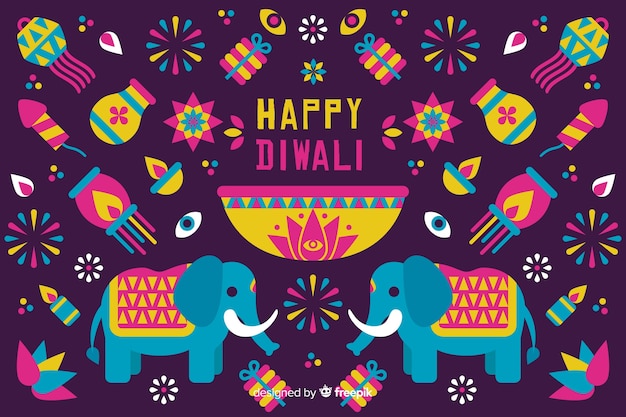 Fond De Diwali Au Design Plat