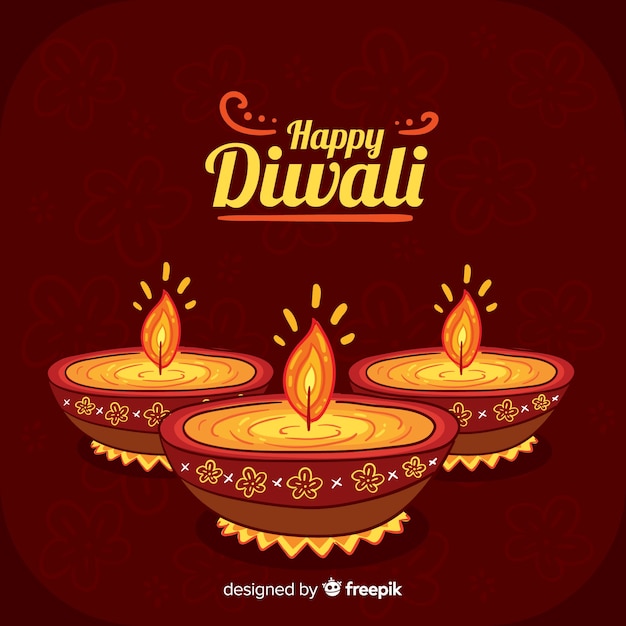 Fond De Diwali Dessiné à La Main Belle