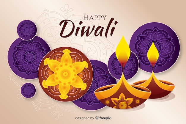 Vecteur gratuit fond de diwali dessiné à la main