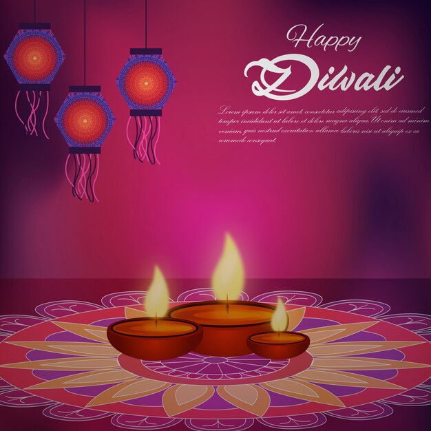 fond de diwali vectoriel