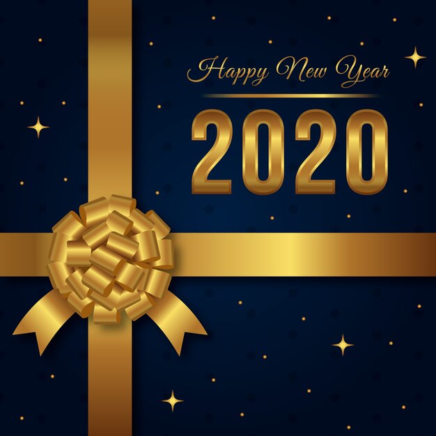 Fond doré du nouvel an 2020