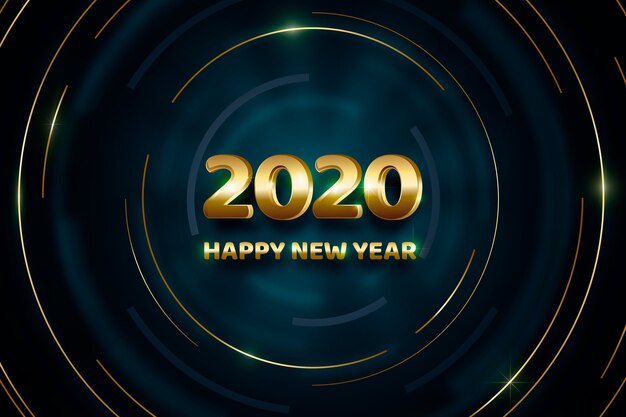 Fond doré du nouvel an 2020
