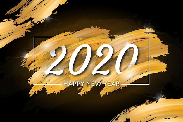 Fond doré du nouvel an 2020