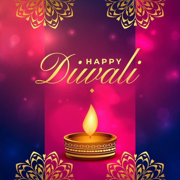 Fond Doré Traditionnel Joyeux Diwali