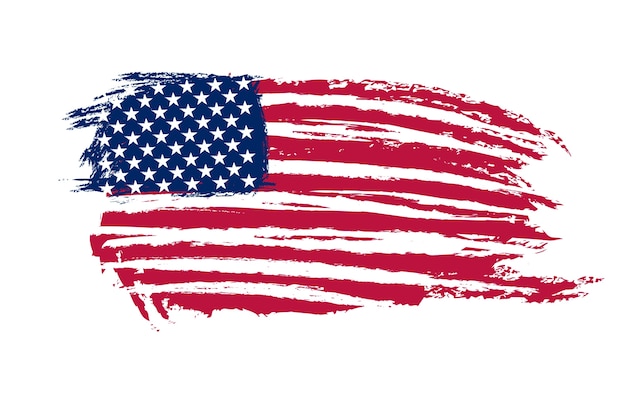 Fond de drapeau américain grunge design plat