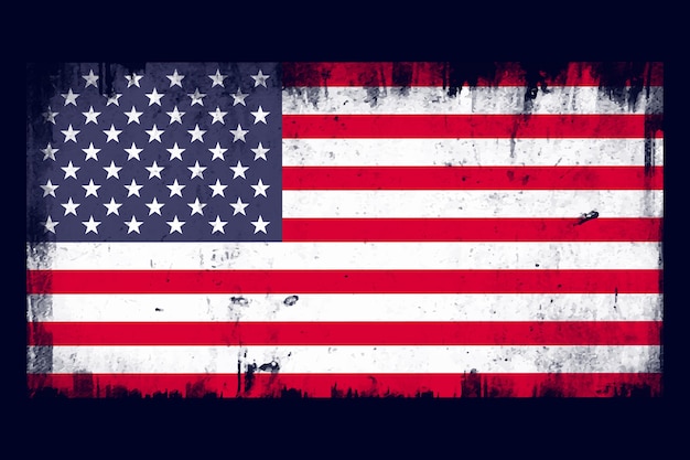 Vecteur gratuit fond de drapeau américain grunge design plat