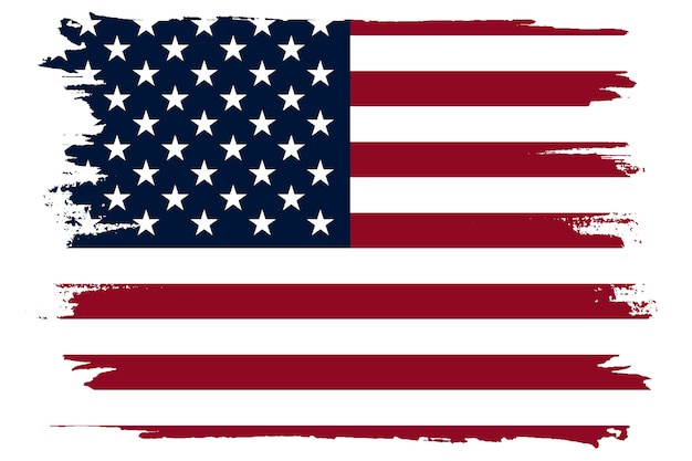 Fond de drapeau américain grunge design plat