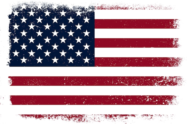 Vecteur gratuit fond de drapeau américain grunge design plat