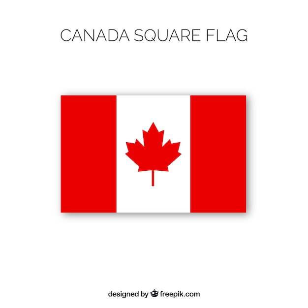 Vecteur gratuit fond de drapeau canadien square