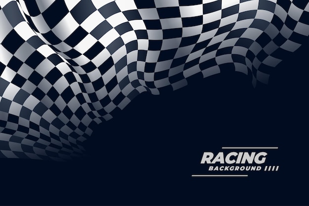 Fond de drapeau de course à carreaux réaliste 3d
