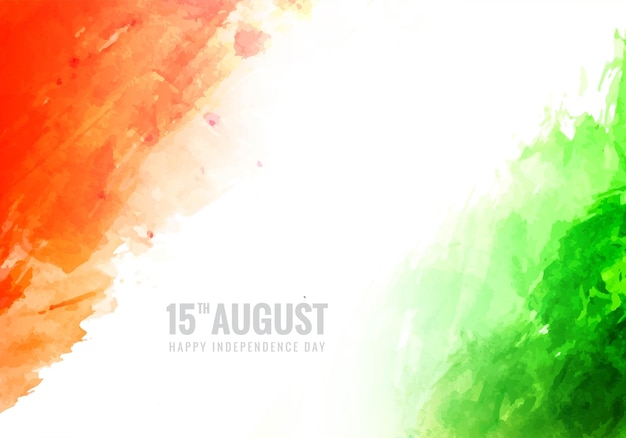 Fond de drapeau indien dans la texture aquarelle de la fête de l'indépendance