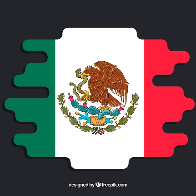 Vecteur gratuit fond de drapeau mexicain créatif