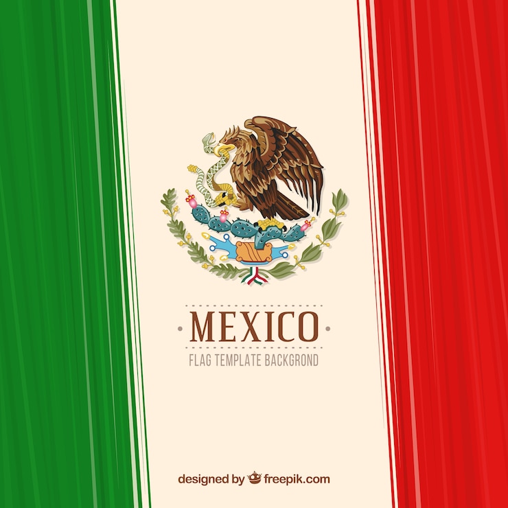 Vecteur gratuit fond de drapeau mexicain rayé