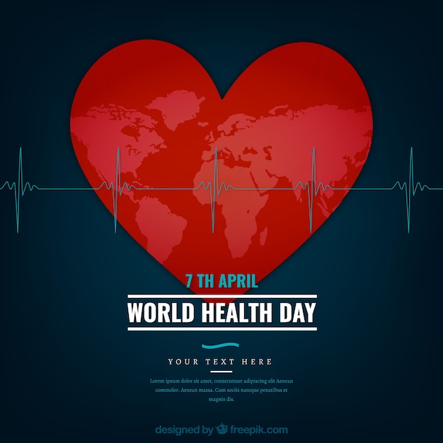 Vecteur gratuit fond du coeur pour la journée mondiale de la santé