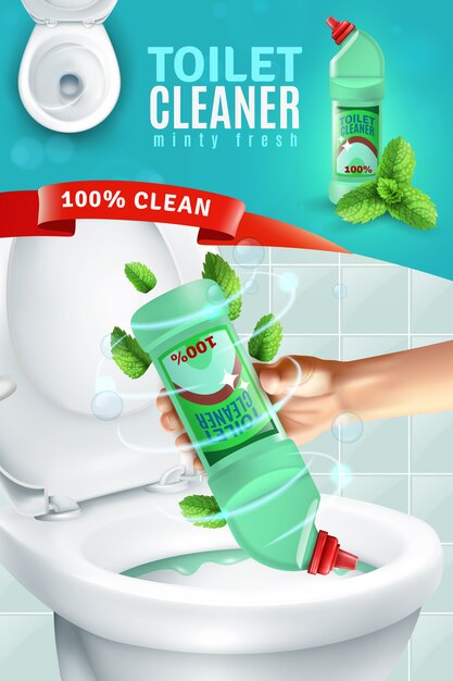Fond d&#39;écran publicitaire pour nettoyant de toilettes