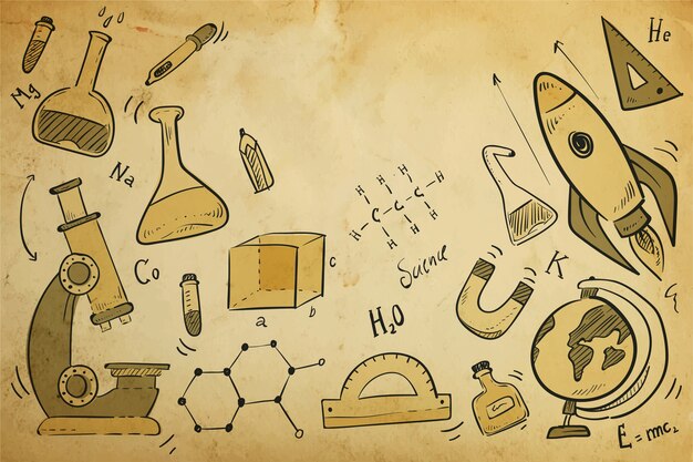 Fond d'éducation scientifique vintage