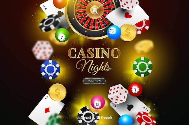 Vecteur gratuit fond d'éléments de casino réalistes