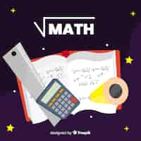 Vecteur gratuit fond d'éléments de dessin animé math