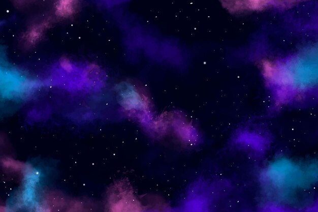 Fond d'espace extra-atmosphérique aquarelle avec des étoiles