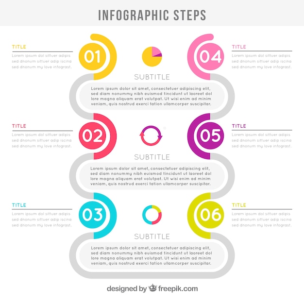 Vecteur gratuit fond d'étapes d'infographie