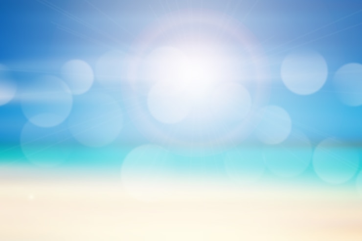 Vecteur gratuit fond d'été plat avec soleil