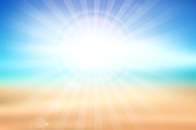 Fond d'été plat avec soleil