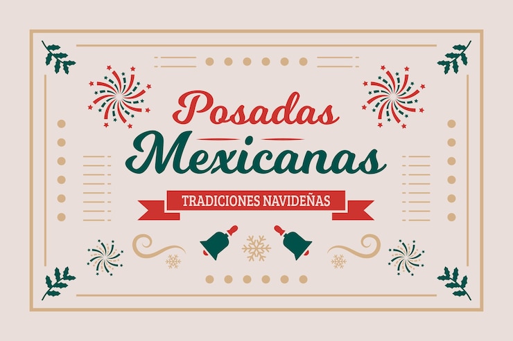 Vecteur gratuit fond d'étiquette mexicaine posadas