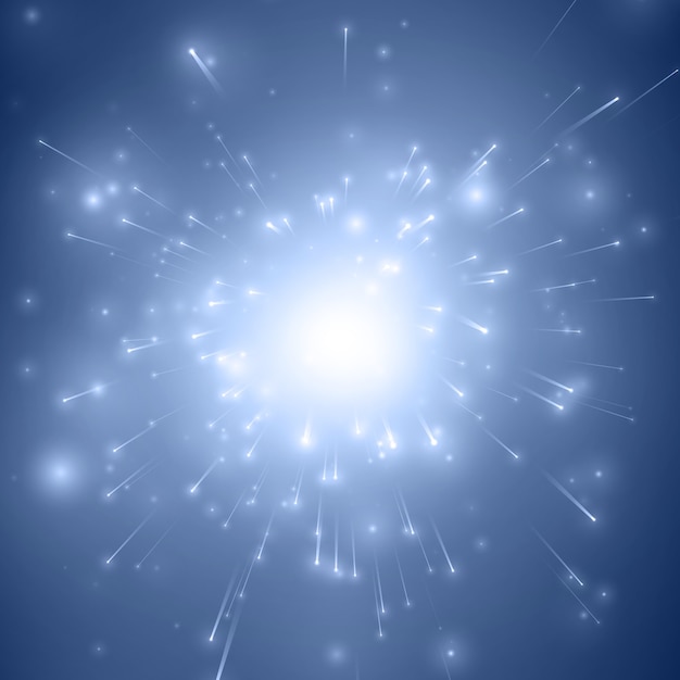 Vecteur gratuit fond d'explosion bleu abstrait feux d'artifice avec des étincelles brillantes