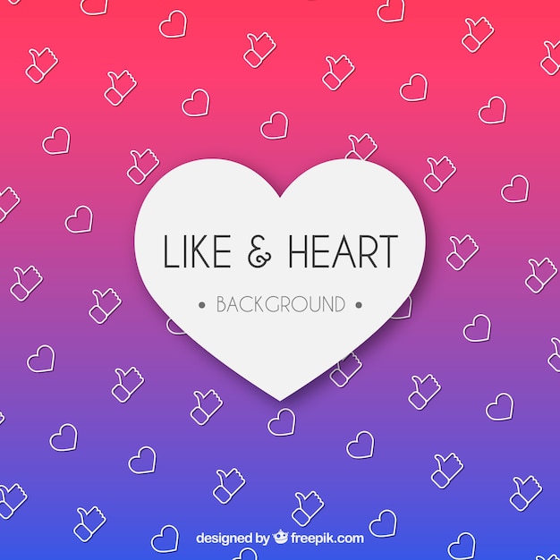 Fond Facebook Avec Des Icônes Similaires Et Coeur