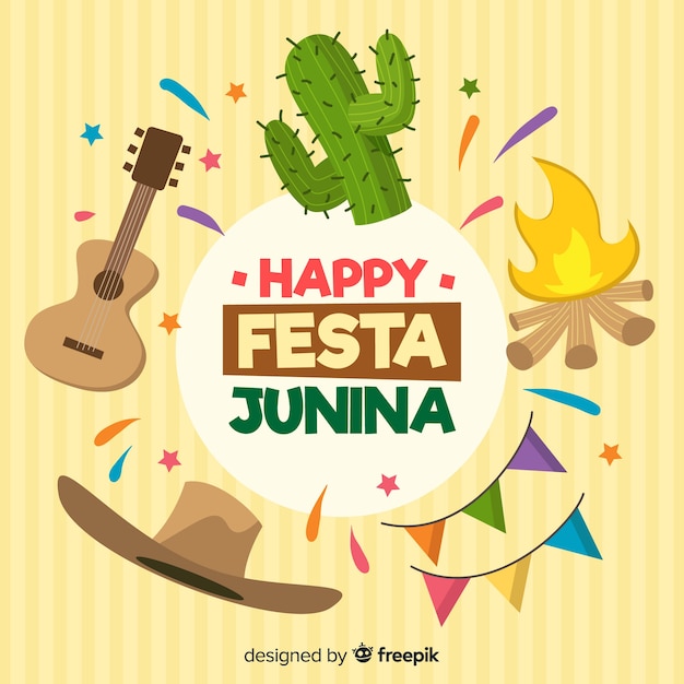 Fond De Festa Junina Dessinés à La Main