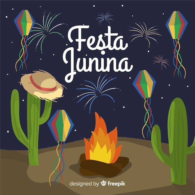 Fond De Festa Junina Dessinés à La Main