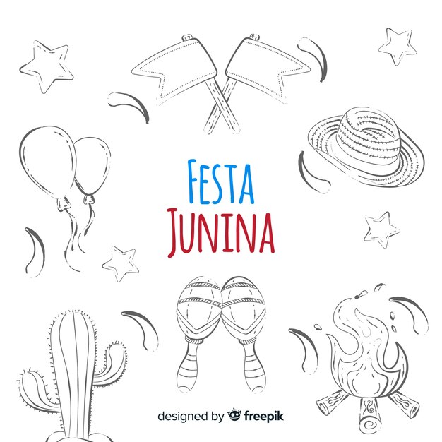 Fond de festa junina dessinés à la main