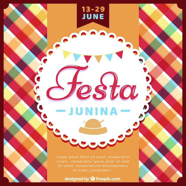 Vecteur gratuit fond de festa junina avec motif coloré