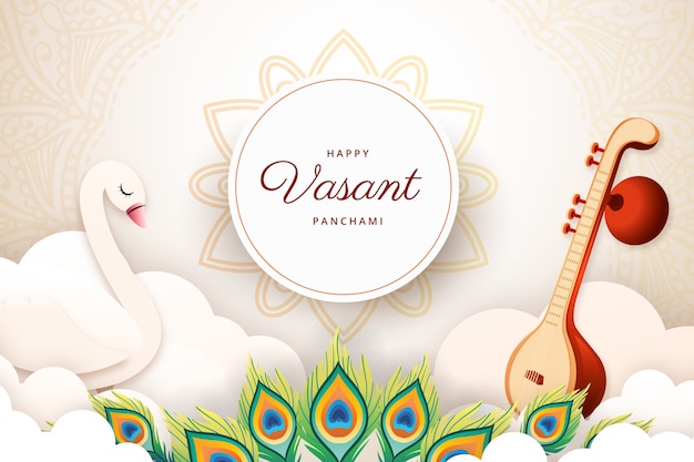 Vecteur gratuit fond de festival dégradé vasant panchami