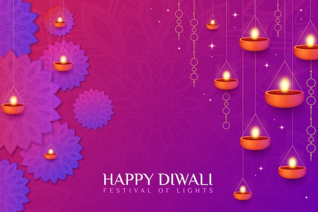 Vecteur gratuit fond de festival de diwali réaliste