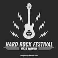 Vecteur gratuit fond de festival de hard rock avec guitare