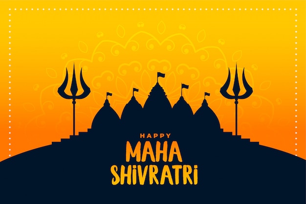 Vecteur gratuit fond de festival indien traditionnel maha shivratri heureux