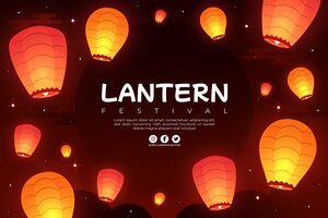 Vecteur gratuit fond de festival de lanterne dégradé