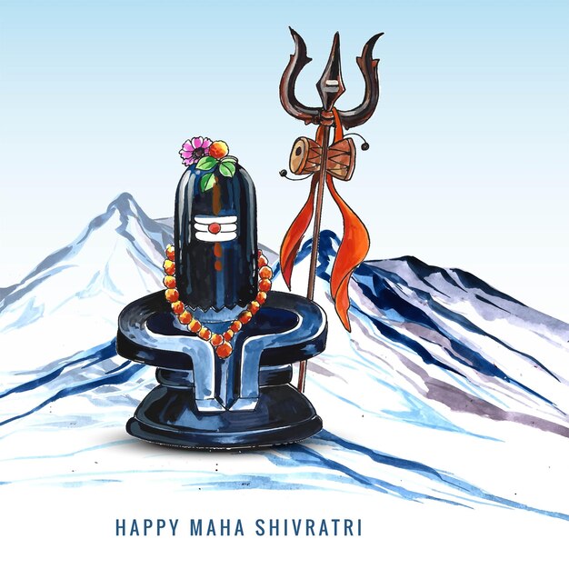 Fond de festival maha shivratri avec conception de cartes shiv ling