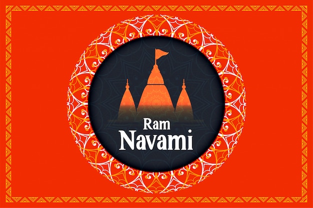 Fond De Festival Navami Ram Heureux Style Ethnique