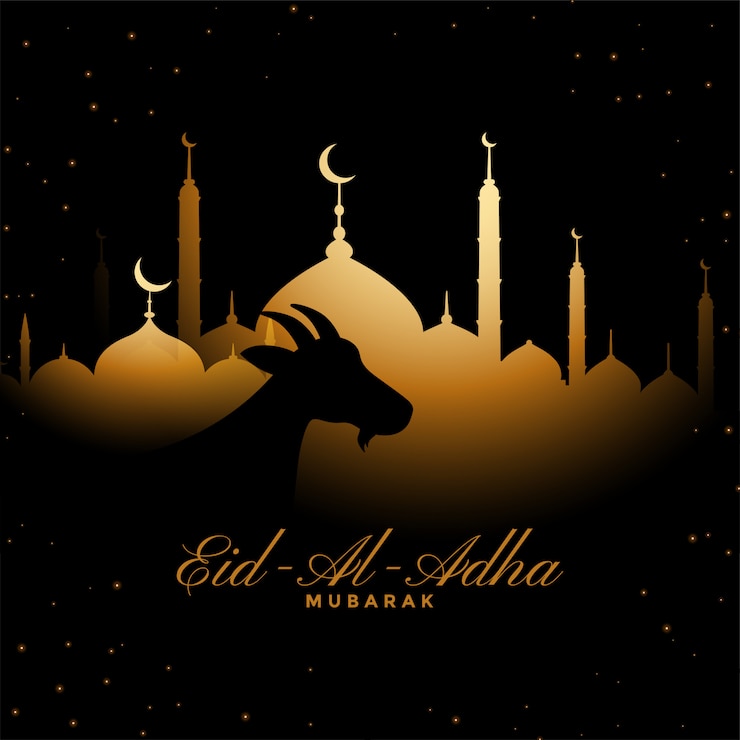 Vecteur gratuit fond de festival d'or traditionnel eid al adha
