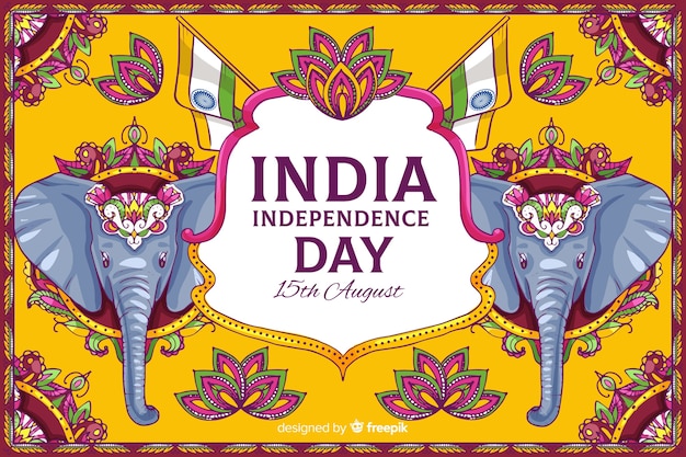 Vecteur gratuit fond de fête de l'indépendance décorative indienne