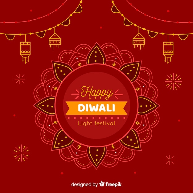 Fond De Fête Joyeux Diwali Dessiné à La Main