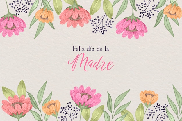 Fond de fête des mères aquarelle en espagnol