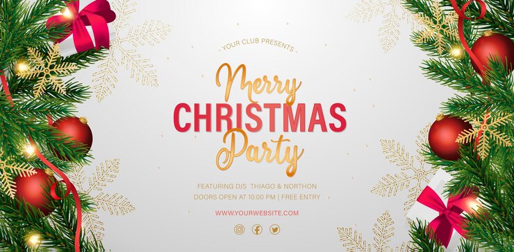 Vecteur gratuit fond de fête de noël élégant avec une décoration réaliste